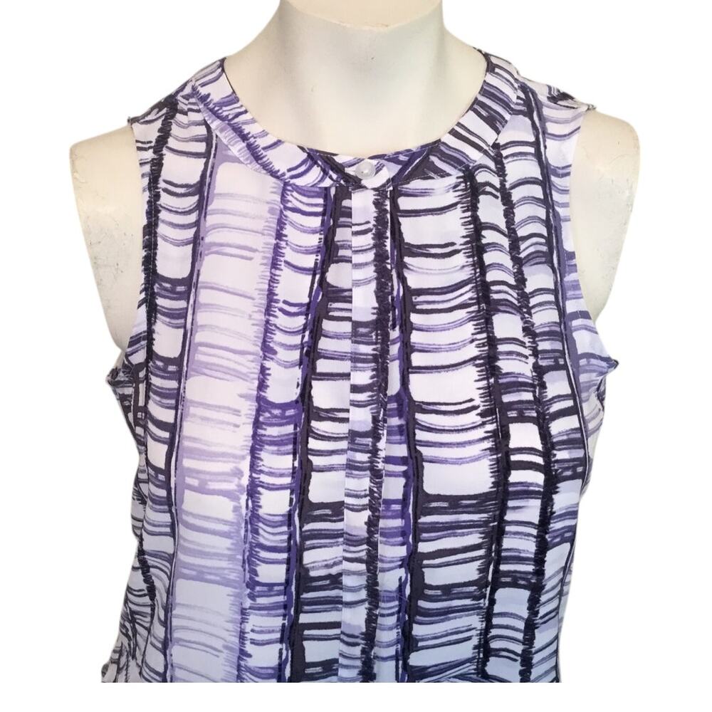 Simply Vera Wang XS Simply Tunic Purple Black White Top NWT $34.99 - Picture 3 of 4